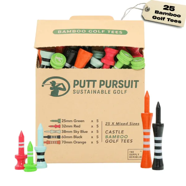 mixed bamboo castle golf tees 25 pack